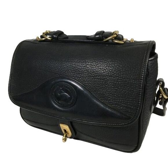 Vintage Dooney & Bourke AWL Black Leather Carrier Purse Shoulder Crossbody Bag - Picture 3 of 16